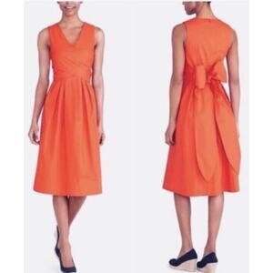 J.Crew Orange Organic Cotton Classy Dressy Sleeve Wrap Top‎ Shirtdress Size 2